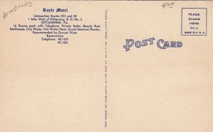 Postcard Royle Motel Kittanning PA