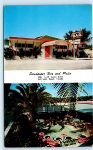 HOLLYWOOD BEACH, Florida FL ~ Roadside SANDPIPER BAR & PATIO c1950s Postcard