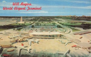Vintage Will Rogers World Airport Terminal Oklahoma City Photochrome Postcard