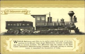 B&O Baltimore & Ohio Railroad Trains 1927 Pageant Postcard MEMNON