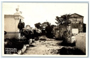 1920 View of Cemetery Matamoros Mexico Antique Unposted RPPC Photo Postcard