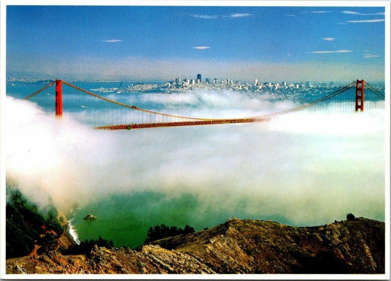 Vintage Postcard San Francisco Bay Bridge Fog City Skyline 1983 Unposted