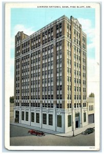 c1940 Simmons National Bank Exterior Building Road Pine Bluff Arkansas Postcard