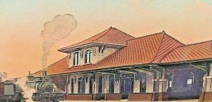 Postcard  1913 View of Lehigh Valley Railroad Station, Cortland, NY.   X2