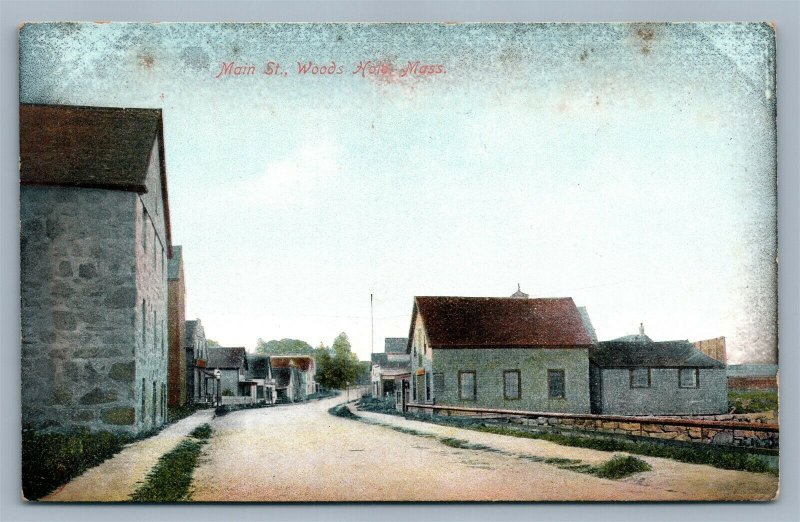 WOODS HOLE MA MAIN STREET ANTIQUE POSTCARD