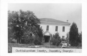 H75/ Cusseta Chattahoochee Georgia RPPC Postcard c50s Court House 138