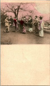 Vtg Postale 1900s Udb Yokohama Japon Noge Hill Giesha & Blindfolded Homme Neuf