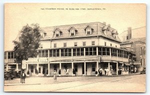 c1915 DOYLESTOWN PA THE FOUNTAIN HOUSE YE OLDE INN RESTAURANT POSTCARD P4125