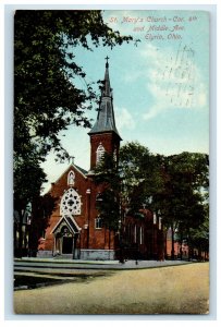 c1910s St. Mary's Church Cor. 4th and Middle Ave Elyria Ohio OH Postcard