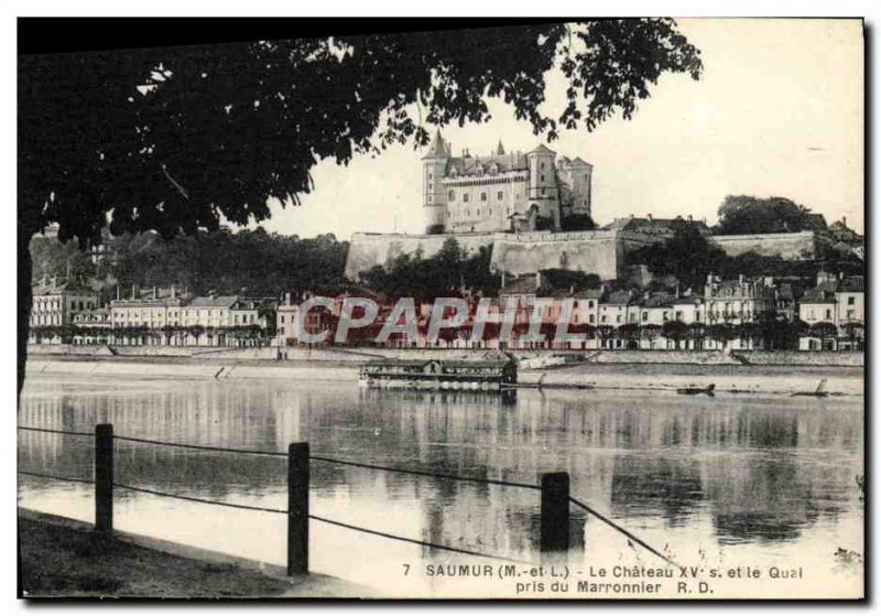 Old Postcard Saumur Chateau and Qual Taken from Chestnut