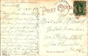 View Overlooking Bridge Below Bagby, Merced, CA c1909 Vintage Postcard K79