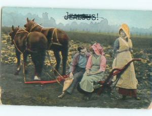 Divided-Back HORSE SCENE Great Postcard AA9436