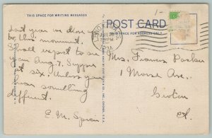 Mount Greylock Summit Massachusetts~State War Memorial~1940s Linen Postcard