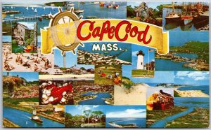 1960's Cape Cod Massachusetts Fine Beaches Sand Dunes Wind Mills Surf P Postcard