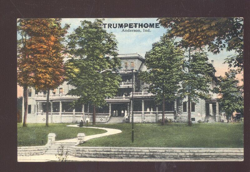 ANDERSON INDIANA TRUMPET HOME VINTAGE ADVERTISING POSTCARD