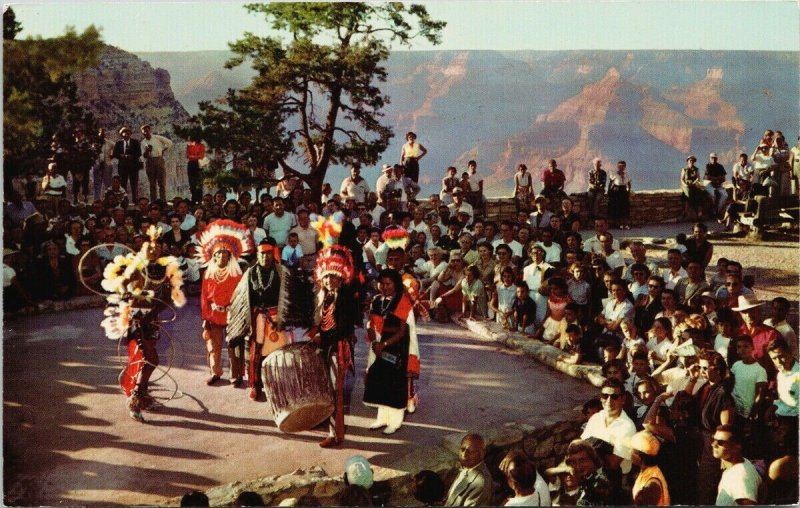 Hopi Indian Dancers Grand Canyon National Park AZ Arizona c1960s Postcard F93