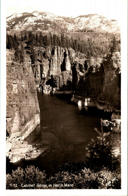 RPPC Cabinet Gorge in Northern Idaho ID Rosa Hall Photo UNP Postcard