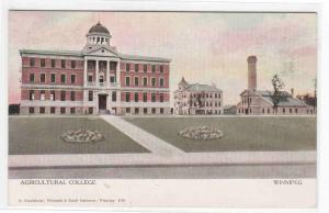 Agricultural College Winnipeg Manitoba Canada 1910c postcard