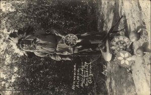 San Gabriel CA Hopi Native Indian Honwesima Crafts c1915 Real Photo Postcard