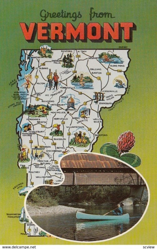 Map , Vermont , 50-60s