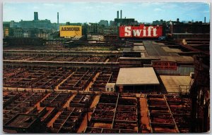 1958 Union Stocks Yards Chicago Illinois World's Greatest Yards Posted Postcard