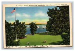 Vintage 1940 Postcard Culver Summer Schools Lake Maxinkuckee Culver Indiana