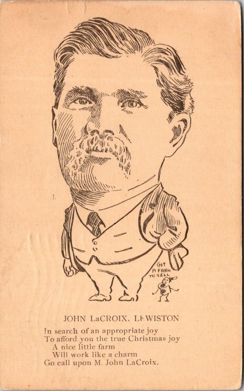 VINTAGE POSTCARD RARE REALTOR CARD OF JOHN LcCROIX OF LEWISTON N.Y MAILED MODERN