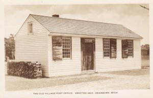 Michigan Dearborn The Old Village Post Office Erected 1803 Real Photo