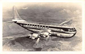 Northwest Stratocruiser Airplane Real Photo Antique Postcard K95664