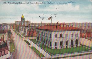 Colorado Denver United States Mint and State Capitol 1913