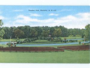 Unused Linen PARK SCENE Charlotte North Carolina NC c7756-12