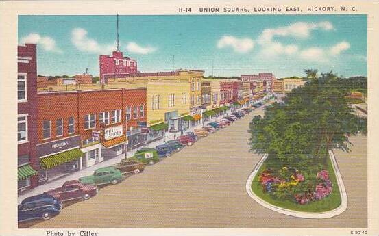 North Carolina Hickory Union Square Looking East Albertype