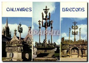 Postcard Modern Brittany color in the Great Calvary XVII S Guimiliau Saint Th...