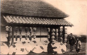 Vietnam Cochinchina Saigon Lanterns And Umbrellas Vintage Postcard 09.58