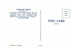 VINTAGE POSTCARD PARKLAND MOTEL PARK CITY KENTUCKY 1960's