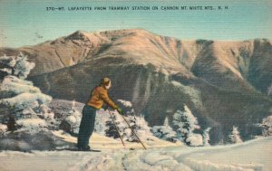 Vintage Postcard 1939 Mt. Lafayette Tramway Station On Cannon Mt. White Mts. NH