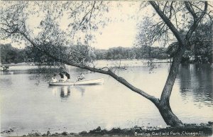 Postcard Illinois Chicago Illinois Boating Garfield Park Rotograph 22-13299