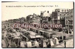 Old Postcard Malo Les Bains Panoramic View Of The Beach