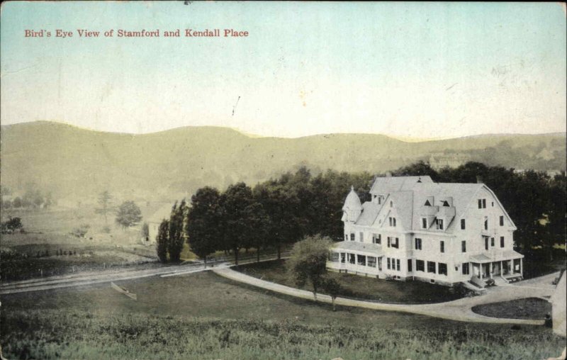 Stamford New York NY Kendall Place Bird's Eye View c1910 Vintage Postcard