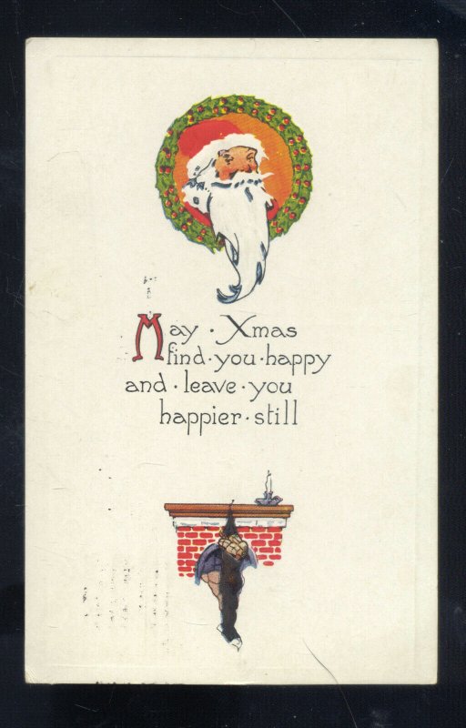 VINTAGE CHRISTMAS POSTCARD XMAS SANTA CLAUS NEWARK NEW JERSEY XMAS SEALS