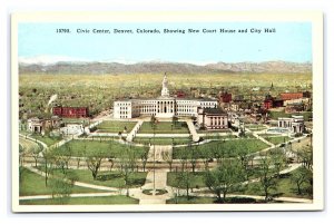 Civic Center Denver Colorado New Court House & City Hall Postcard