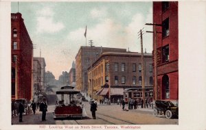 Looking West on 9th Street, Tacoma, Washington, Early Postcard, Unused