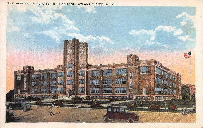 New Atlantic City High School, Atlantic City, N.Y., Early Postcard, Unused