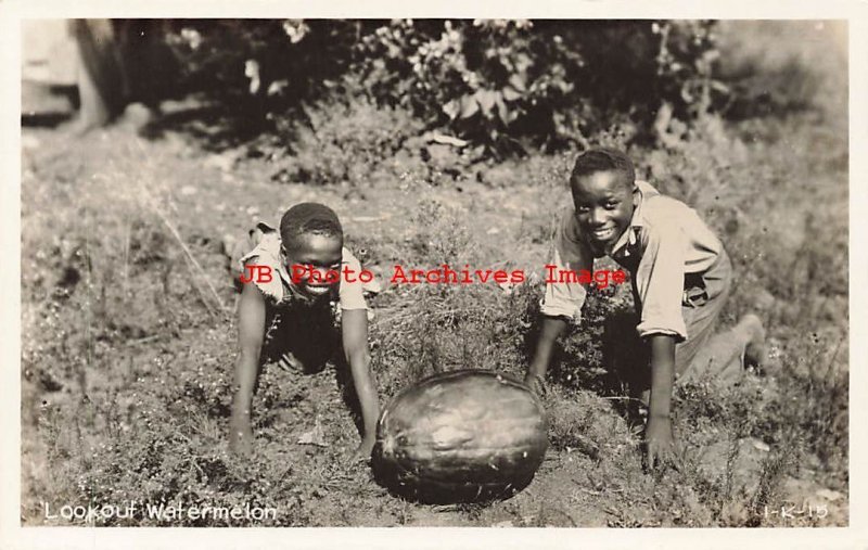 317655-Black Americana, RPPC, Lookout Watermelon, Cline Photo No 1-K-15