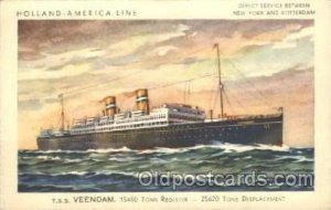 S.S. Veendam Holland - American Line, Lines, Liner, Ship Unused light crease ...