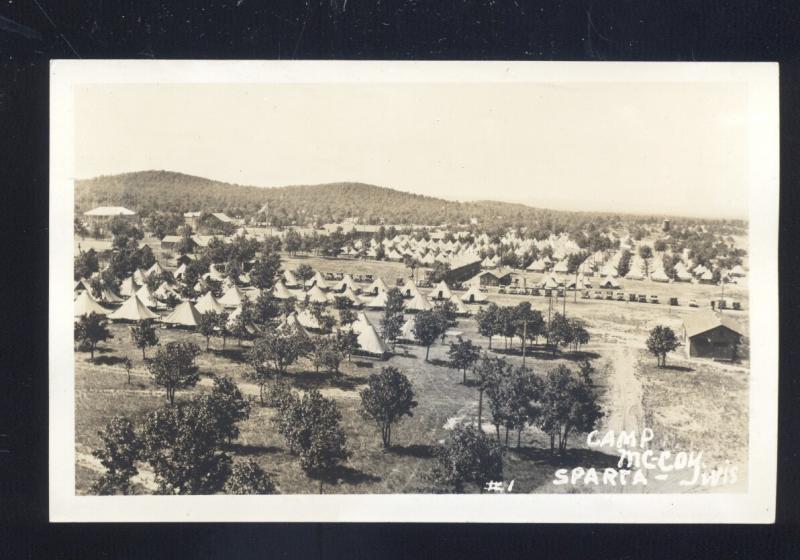 RPPC SPARTA WISCONSIN CAMP MCCOY US ARMY BASE REAL PHOTO POSTCARD