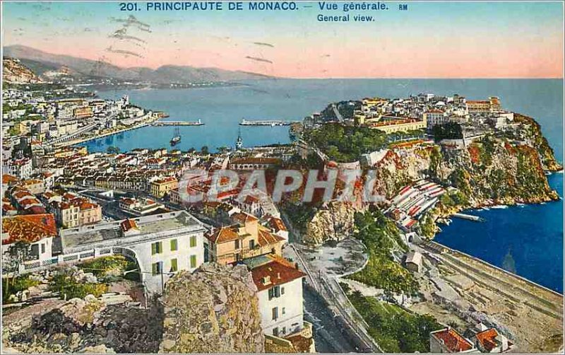 Old Postcard MONACO General view of the Principality