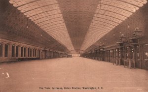 Vintage Postcard 1909 Train Entrance Union Station Washington D.C.