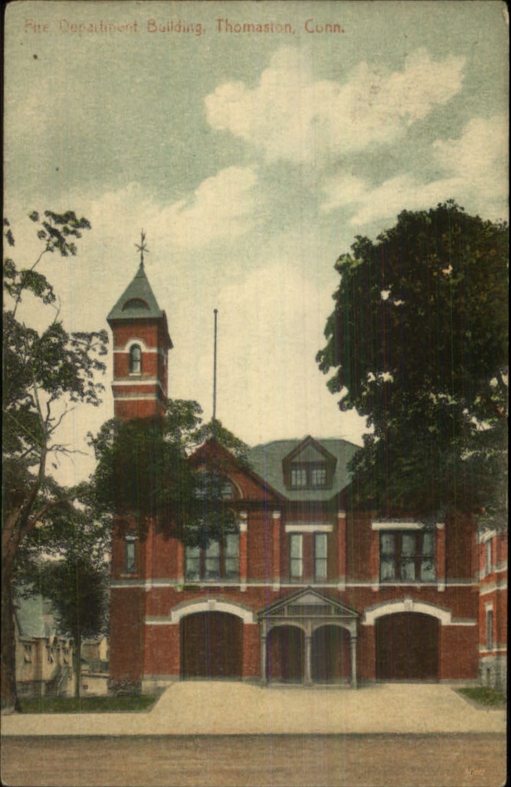 Thompsonville CT Fire Dept Station c1910 Postcard United States