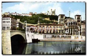 Postcard Modern Lyon Pont Tilsitt La Cathedrale St. Jean and the Basilica of ...